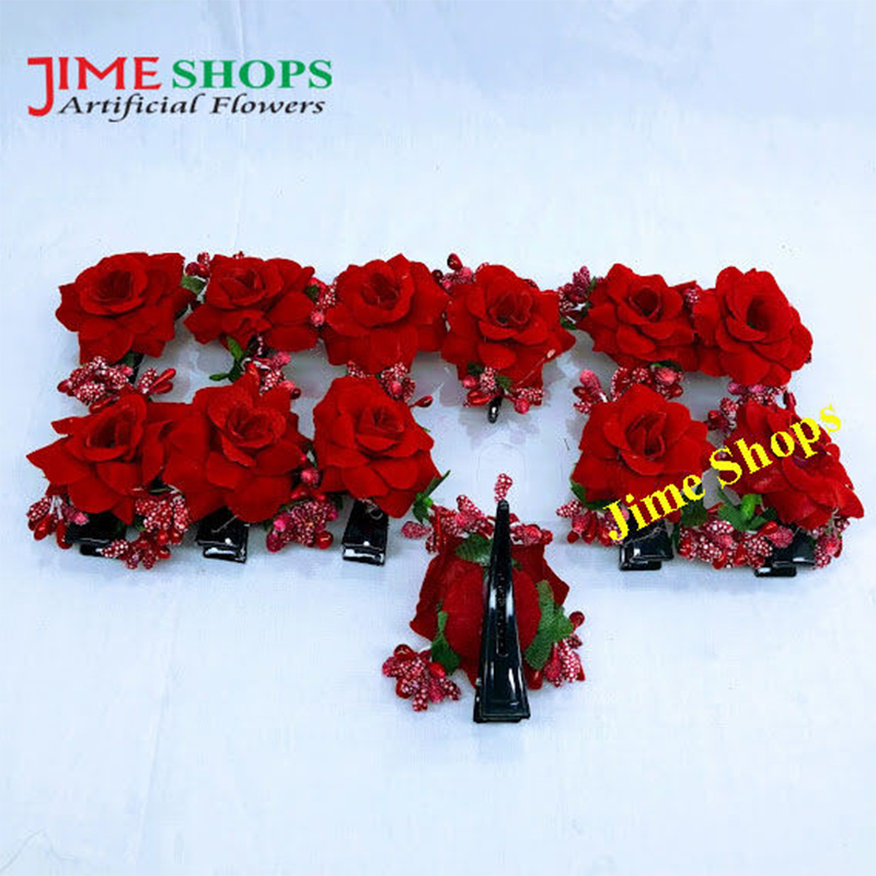 Picture of Rose Hair Clip Flower Hairpin Red Flower Hair Clip (Design A,Int: One size)