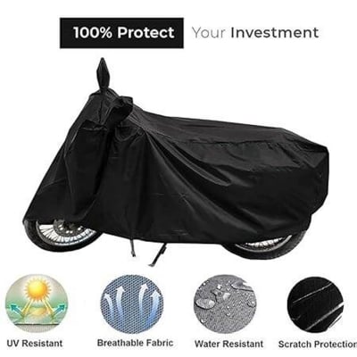 Picture of Motorcycle covers, TWO Wheeler Body covers, Waterproof Bike Cover, Dustproof UV Protection Custom Fit bike cover-(Black), Motorcycle accessories (Mtr T1)