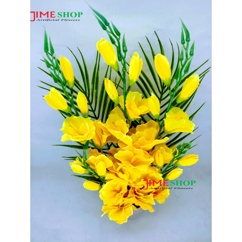 Picture of Artificial Gladiolus Flower & plant 57cm in Plastic Vases for any kind of Decoration (Yellow)