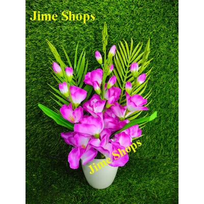 Picture of Artificial Gladiolus Flower & plant 57cm in Plastic Vases for any kind of Decoration (Purple)