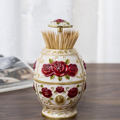 Picture of 1pcs Metal Automatic Toothpick Storage Box Toothpick Bottle Toothpick Bucket Holder Zinc Alloy Creative Advertising Organizer (Multicolor)