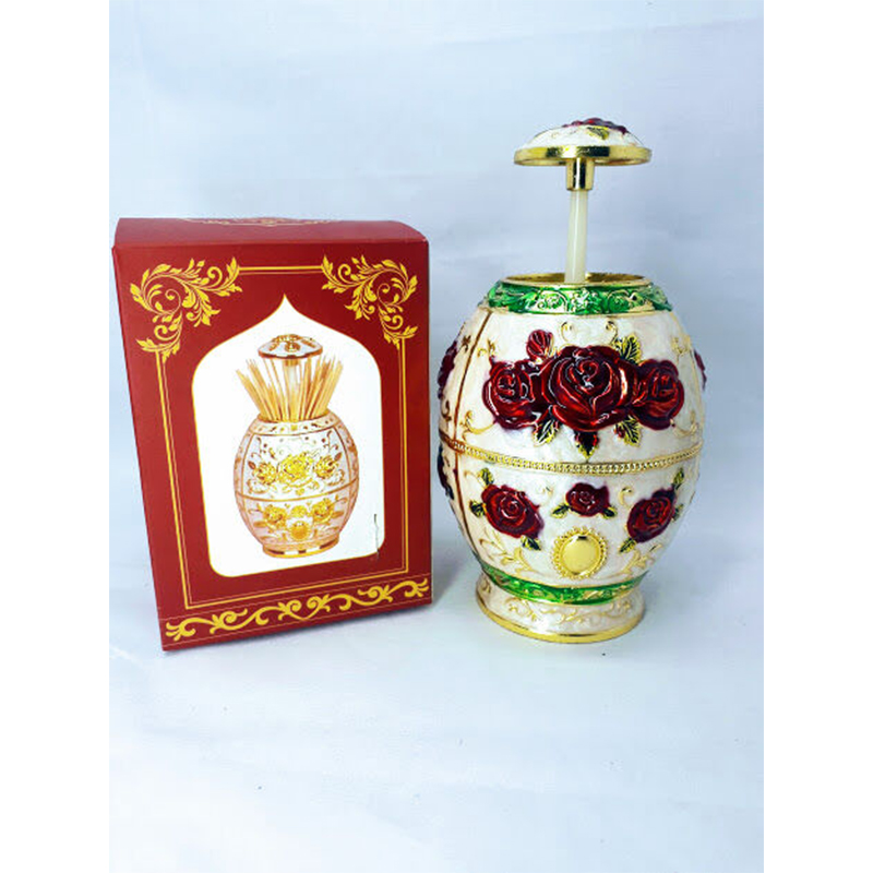Picture of 1pcs Metal Automatic Toothpick Storage Box Toothpick Bottle Toothpick Bucket Holder Zinc Alloy Creative Advertising Organizer (Multicolor)