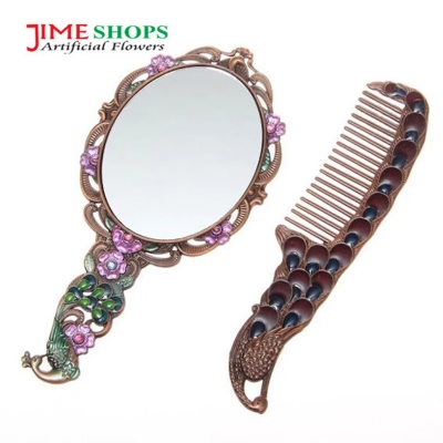 Picture of Peacock Design Makeup Mirror & Comb Set (Set 1,Head)