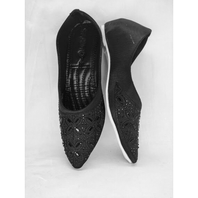 Picture of Ladies Karcupi Half Flat Fashionable Full Shoes (Matte Black,EU:36)