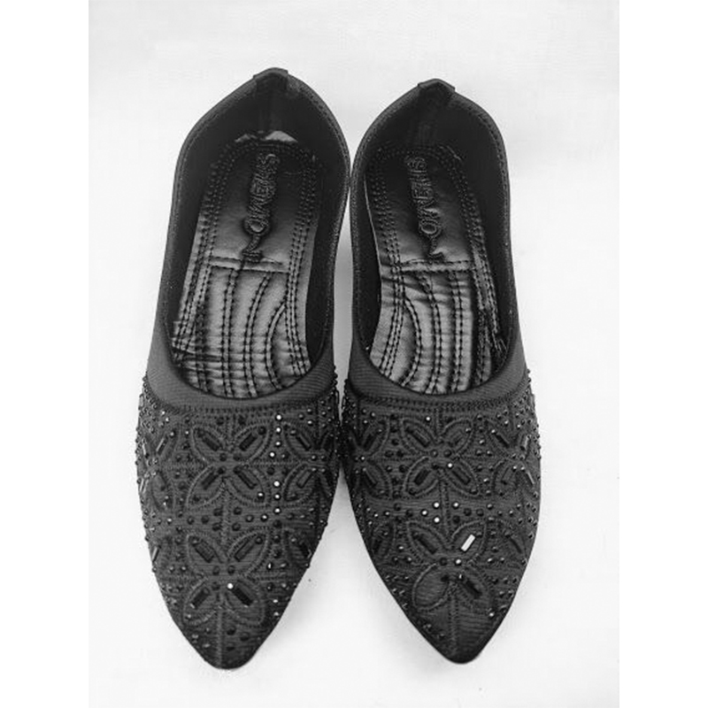 Picture of Ladies Karcupi Half Flat Fashionable Full Shoes (Matte Black,EU:36)