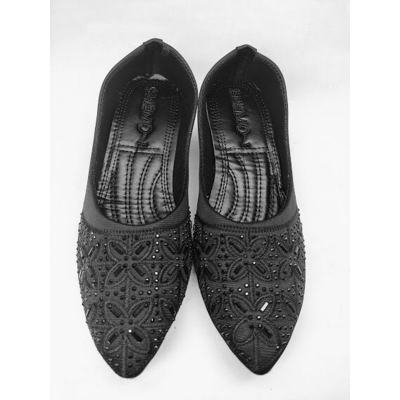 Picture of Ladies Karcupi Half Flat Fashionable Full Shoes (Matte Black,EU:36)