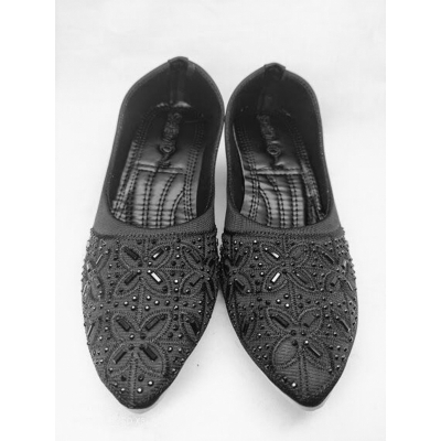 Picture of Ladies Karcupi Half Flat Fashionable Full Shoes (Matte Black,EU:36)