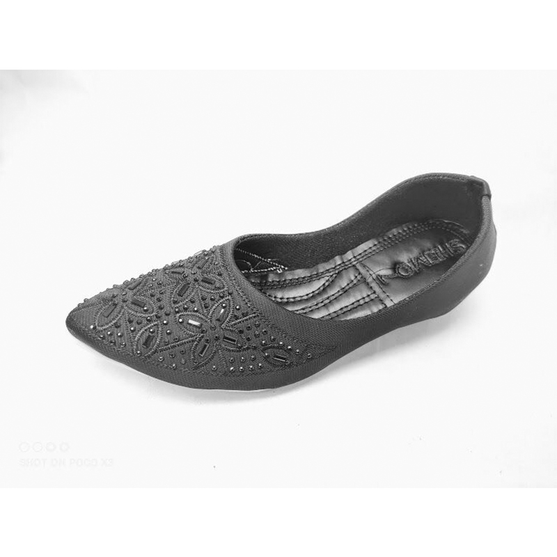 Picture of Ladies Karcupi Half Flat Fashionable Full Shoes (Matte Black,EU:36)