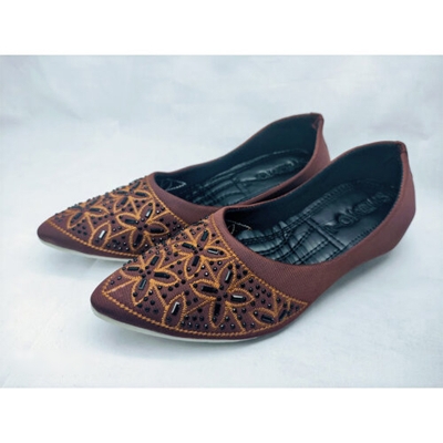 Picture of Ladies Karcupi Half Flat Fashionable Full Shoes (Sand Brown,EU:36)