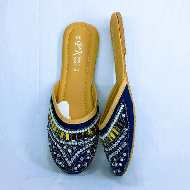 Picture of Ladies Very Soft Half stone nagra, Flat Sandal & Shoes, Ladies Flat Lace Slipper (Brown,EU:37)