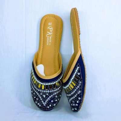 Picture of Ladies Very Soft Half stone nagra, Flat Sandal & Shoes, Ladies Flat Lace Slipper (Brown,EU:40)