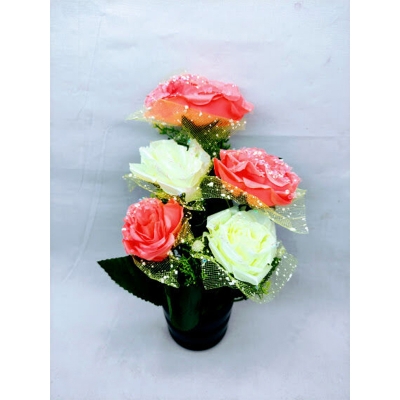 Picture of Artificial Various Flower in Plastic pot for Office, Home, Reading Table Decoration - Home Decoration Item - Home Decoration Item (MTT m2)