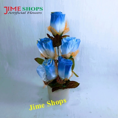 Picture of Artificial Various Flower in Plastic pot for Office, Home, Reading Table Decoration - Home Decoration Item - Home Decoration Item (MTT m5)