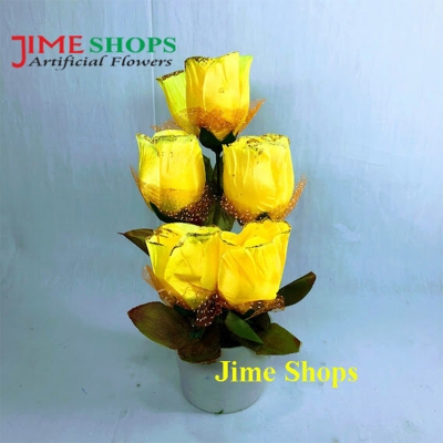 Picture of Artificial Various Flower in Plastic pot for Office, Home, Reading Table Decoration - Home Decoration Item - Home Decoration Item (MTT m8)