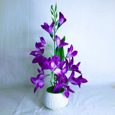Picture of Artificial Little various Flower & Plant In Plastic Pot 7Inc/18Cm For Office, Home, Table Decoration - Home Decoration Item - Home Decoration Item - artificial flower (MCT 38)