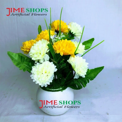 Picture of Artificial Little various Flower & Plant In Plastic Pot 7Inc/18Cm For Office, Home, Table Decoration - Home Decoration Item - Home Decoration Item - artificial flower (MCT 33)