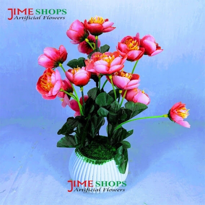 Picture of Artificial Little various Flower & Plant In Plastic Pot 7Inc/18Cm For Office, Home, Table Decoration - Home Decoration Item - Home Decoration Item - artificial flower (MCT 31)