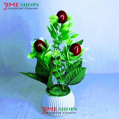 Picture of Artificial Little various Flower & Plant In Plastic Pot 7Inc/18Cm For Office, Home, Table Decoration - Home Decoration Item - Home Decoration Item - artificial flower (MCT 50)