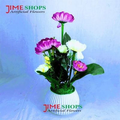 Picture of Artificial Little various Flower & Plant In Plastic Pot 7Inc/18Cm For Office, Home, Table Decoration - Home Decoration Item - Home Decoration Item - artificial flower (MCT 49)