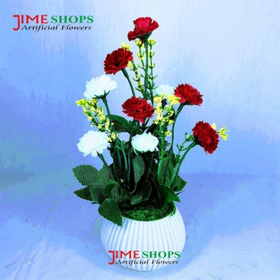 Picture of Artificial Little various Flower & Plant In Plastic Pot 7Inc/18Cm For Office, Home, Table Decoration - Home Decoration Item - Home Decoration Item - artificial flower (MCT 48)