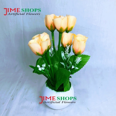 Picture of Artificial Little various Flower & Plant In Plastic Pot 7Inc/18Cm For Office, Home, Table Decoration - Home Decoration Item - Home Decoration Item - artificial flower (MCT 47)