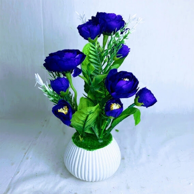 Picture of Artificial Little various Flower & Plant In Plastic Pot 7Inc/18Cm For Office, Home, Table Decoration - Home Decoration Item - Home Decoration Item - artificial flower (MCT 46)
