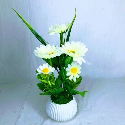 Picture of Artificial Little various Flower & Plant In Plastic Pot 7Inc/18Cm For Office, Home, Table Decoration - Home Decoration Item - Home Decoration Item - artificial flower (MCT 44)
