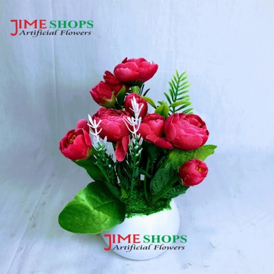 Picture of Artificial Little various Flower & Plant In Plastic Pot 7Inc/18Cm For Office, Home, Table Decoration - Home Decoration Item - Home Decoration Item - artificial flower (MCT 13)