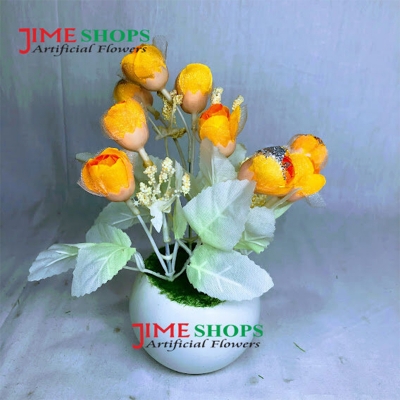 Picture of Artificial Little various Flower & Plant In Plastic Pot 7Inc/18Cm For Office, Home, Table Decoration - Home Decoration Item - Home Decoration Item - artificial flower (MCT 14)