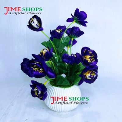 Picture of Artificial Little various Flower & Plant In Plastic Pot 7Inc/18Cm For Office, Home, Table Decoration - Home Decoration Item - Home Decoration Item - artificial flower (MCT 30)