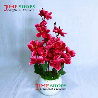Picture of Artificial Little various Flower & Plant In Plastic Pot 7Inc/18Cm For Office, Home, Table Decoration - Home Decoration Item - Home Decoration Item - artificial flower (MCT3)