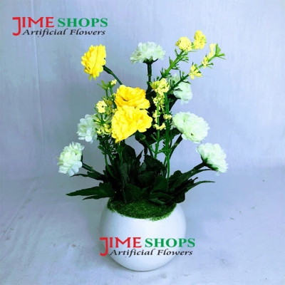 Picture of Artificial Little various Flower & Plant In Plastic Pot 7Inc/18Cm For Office, Home, Table Decoration - Home Decoration Item - Home Decoration Item - artificial flower (MCT 27)