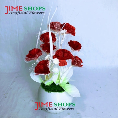 Picture of Artificial Little various Flower & Plant In Plastic Pot 7Inc/18Cm For Office, Home, Table Decoration - Home Decoration Item - Home Decoration Item - artificial flower (MCT8)