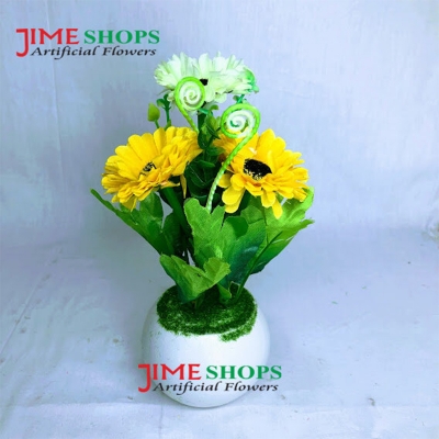 Picture of Artificial Little various Flower & Plant In Plastic Pot 7Inc/18Cm For Office, Home, Table Decoration - Home Decoration Item - Home Decoration Item - artificial flower (MCT 25)