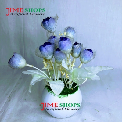 Picture of Artificial Little various Flower & Plant In Plastic Pot 7Inc/18Cm For Office, Home, Table Decoration - Home Decoration Item - Home Decoration Item - artificial flower (MCT 26)