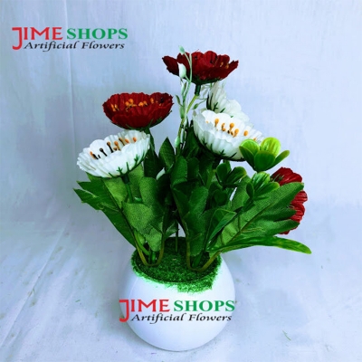 Picture of Artificial Little various Flower & Plant In Plastic Pot 7Inc/18Cm For Office, Home, Table Decoration - Home Decoration Item - Home Decoration Item - artificial flower (MCT 24)