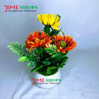 Picture of Artificial Little various Flower & Plant In Plastic Pot 7Inc/18Cm For Office, Home, Table Decoration - Home Decoration Item - Home Decoration Item - artificial flower (MCT 19)