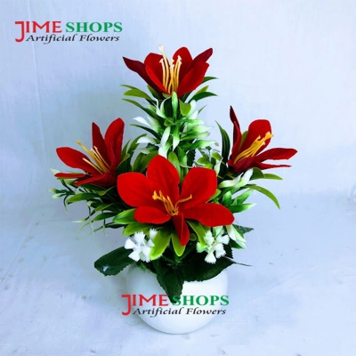 Picture of Artificial Little various Flower & Plant In Plastic Pot 7Inc/18Cm For Office, Home, Table Decoration - Home Decoration Item - Home Decoration Item - artificial flower (MCT 17)