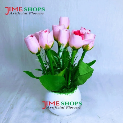 Picture of Artificial Little various Flower & Plant In Plastic Pot 7Inc/18Cm For Office, Home, Table Decoration - Home Decoration Item - Home Decoration Item - artificial flower (MCT5)