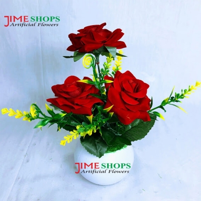 Picture of Artificial Little various Flower & Plant In Plastic Pot 7Inc/18Cm For Office, Home, Table Decoration - Home Decoration Item - Home Decoration Item - artificial flower (MCT10)