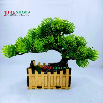 Picture of Artificial Bonsai Tree (35Cm Long+Wide) In Plastic Pot For Office, Home, Reading Table Decoration - Home Decoration Item - Home Decoration Item - artificial flower (Flower Bonsai)