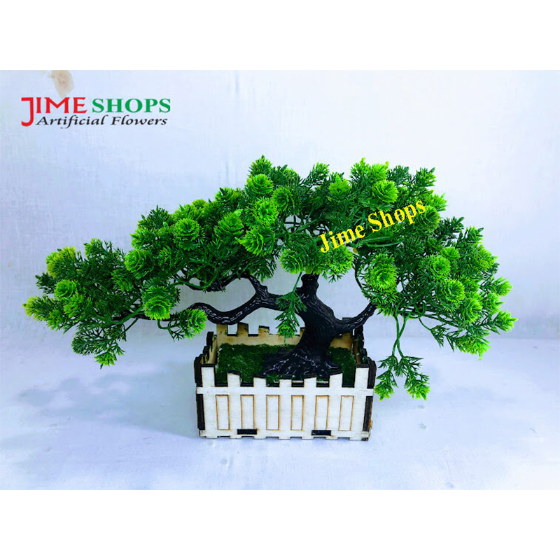 Picture of Artificial Bonsai Tree (35Cm Long+Wide) In Plastic Pot For Office, Home, Reading Table Decoration - Home Decoration Item - Home Decoration Item - artificial flower (Bonsai 11)