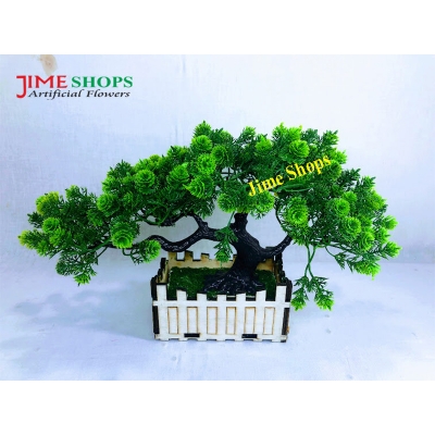 Picture of Artificial Bonsai Tree (35Cm Long+Wide) In Plastic Pot For Office, Home, Reading Table Decoration - Home Decoration Item - Home Decoration Item - artificial flower (Bonsai 11)