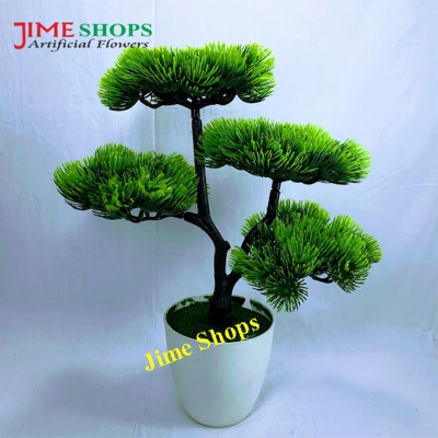 Picture of Artificial Bonsai Tree (35Cm Long+Wide) In Plastic Pot For Office, Home, Reading Table Decoration - Home Decoration Item - Home Decoration Item - artificial flower (Green)