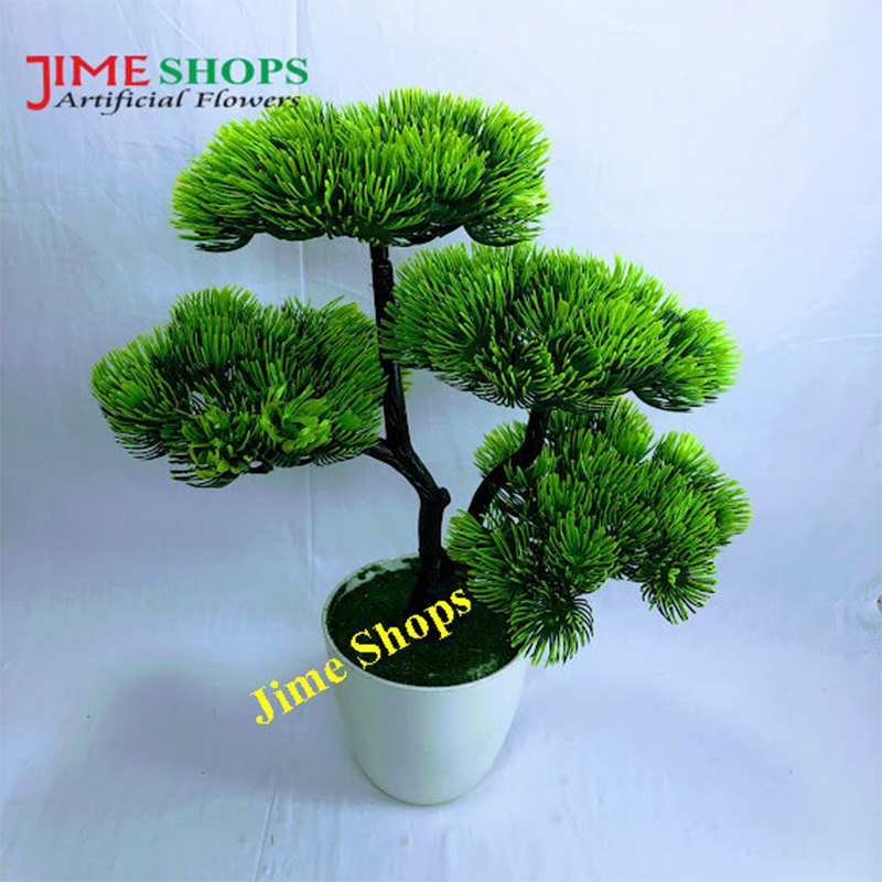 Picture of Artificial Bonsai Tree (35Cm Long+Wide) In Plastic Pot For Office, Home, Reading Table Decoration - Home Decoration Item - Home Decoration Item - artificial flower (Green)