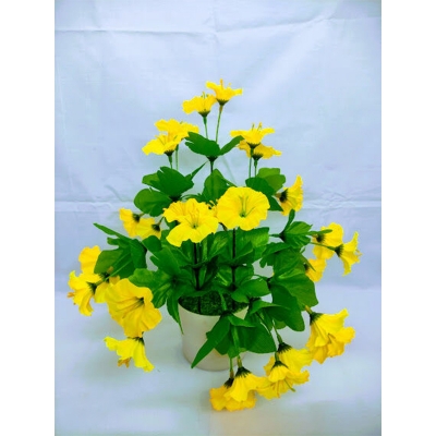 Picture of Jumko Joba Artificial Flower & Plant In Plastic Vases (30 Cm Long) - Home Decoration Item (Yellow)