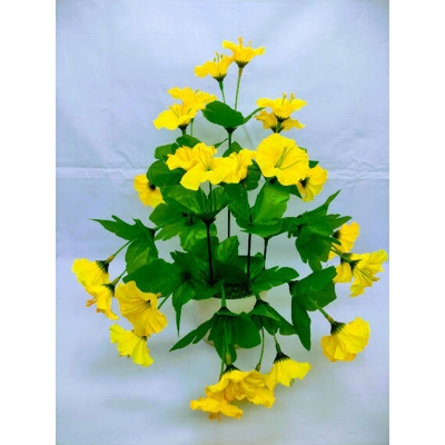 Picture of Jumko Joba Artificial Flower & Plant In Plastic Vases (30 Cm Long) - Home Decoration Item (Yellow)