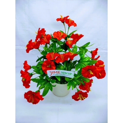 Picture of Jumko Joba Artificial Flower & Plant In Plastic Vases (30 Cm Long) - Home Decoration Item (Red)
