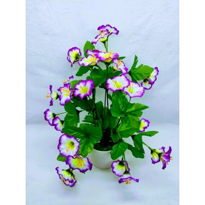 Picture of Jumko Joba Artificial Flower & Plant In Plastic Vases (30 Cm Long) - Home Decoration Item (White & Violet)