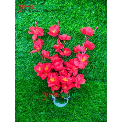 Picture of Artificial Cherry Blossom Flower In Plastic Vases --30Cm - Home Decoration Item - Home Decoration Item - artificial flower (Red)